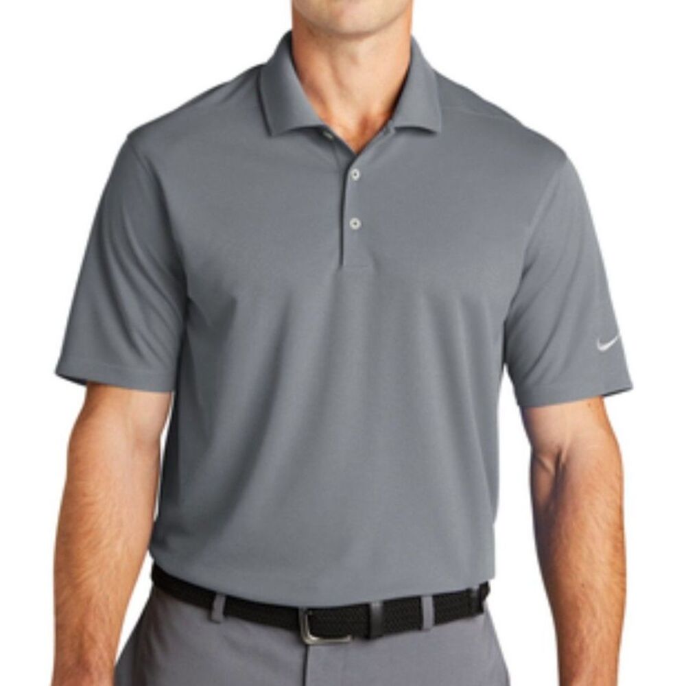 NIKE Golf Sports Dri-Fit Gray Polo Shirt Pullover Short Sleeve Men’s Size S